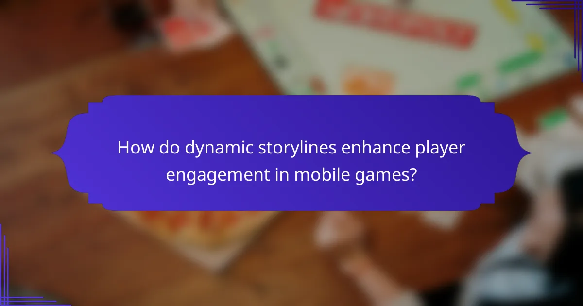 How do dynamic storylines enhance player engagement in mobile games?