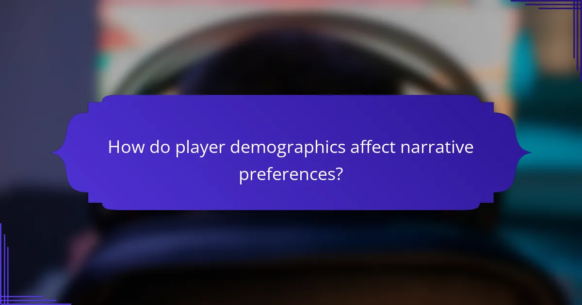 How do player demographics affect narrative preferences?