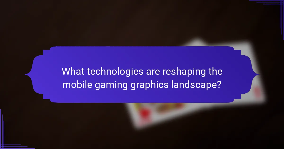 What technologies are reshaping the mobile gaming graphics landscape?