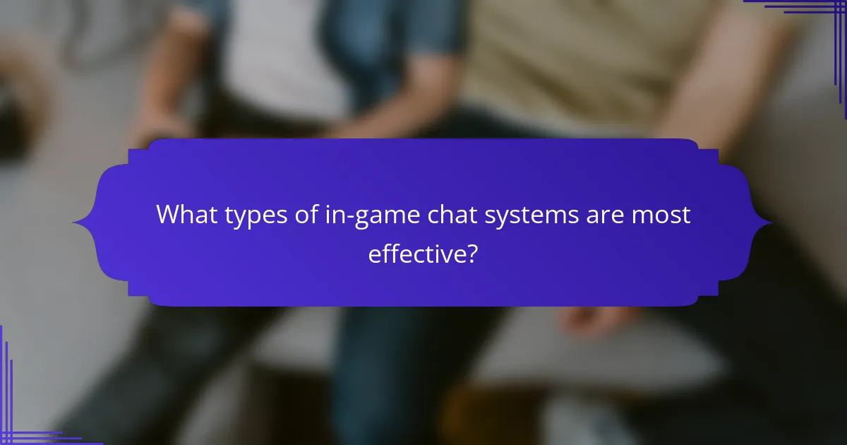 What types of in-game chat systems are most effective?