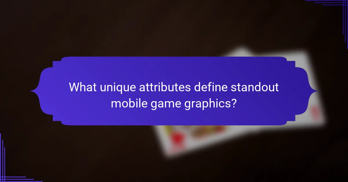 What unique attributes define standout mobile game graphics?